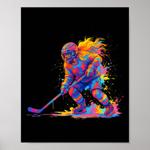 Poster Hockey sur glace et graphique de hockey sur glace