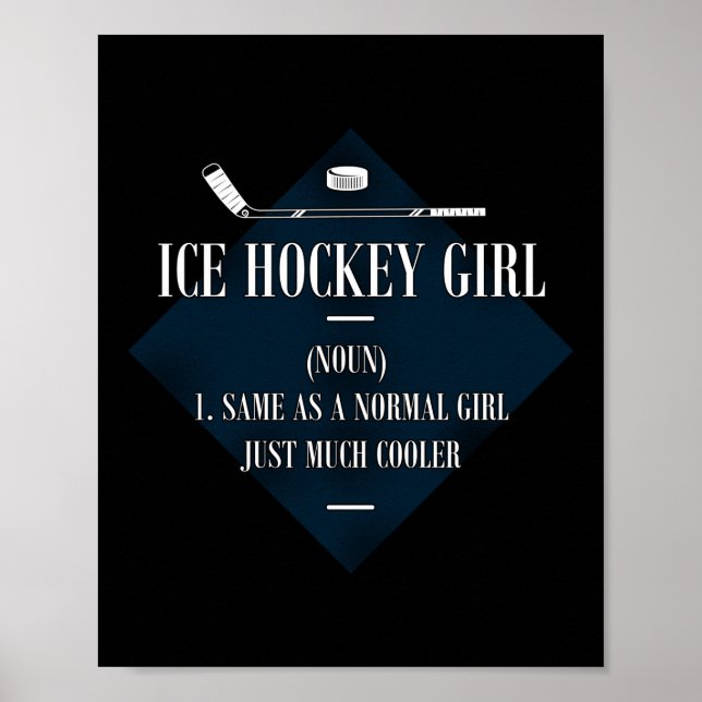 Poster Hockey sur glace Fille de hockey sur glace Noun 1. (Devant)