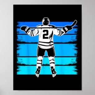 Poster Hockey sur glace garçons numéro 2 2e anniversaire