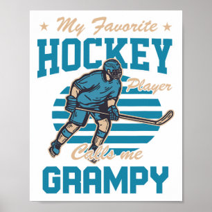 Poster Hockey sur glace Mon joueur de hockey préféré m'ap
