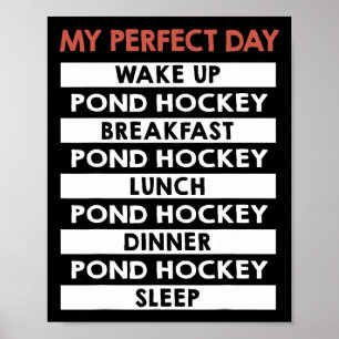Poster Hockey sur glace Mon jour parfait Routine quotidie