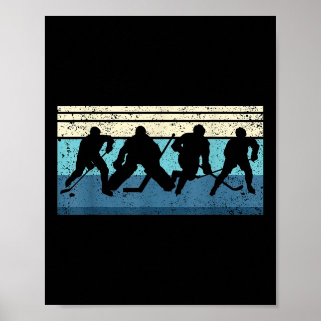 Poster Hockey sur glace noir (Devant)