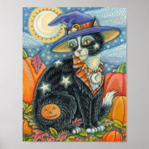 POSTER HOCUS POCUS NOIR CAT WITCH & MOUSE HALLOWEEN