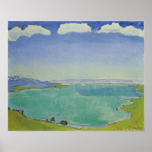 Poster Hodler - Lac Léman De Caux 1917 (Devant)