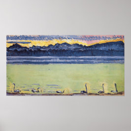 Poster Hodler - Lac Léman, Mont Blanc, Aube du Matin 19..