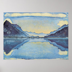 Poster Hodler - Thun avec mise en miroir symétrique 1909