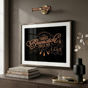 POSTER HOGSMEADE™ LE PUB ET AUBERGE THE THREE BROOMSTICKS