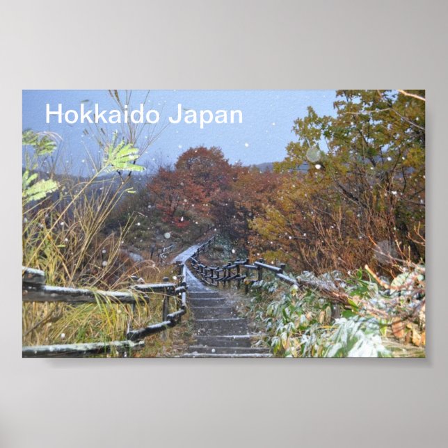 Poster Hokkaido Japon Première neige (Devant)