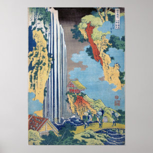Poster Hokusai - Chute d'eau Ono, Kisokaido