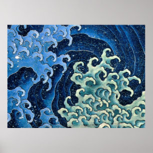 Poster Hokusai Feminine Wave Japan Vintage Ocean