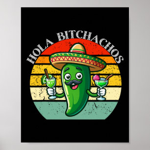 Poster Hola Achos Drôle Jalapeno Mexicain Cinco De Mayo M