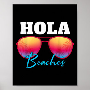 Poster Hola Beach Vacances été Hawaii