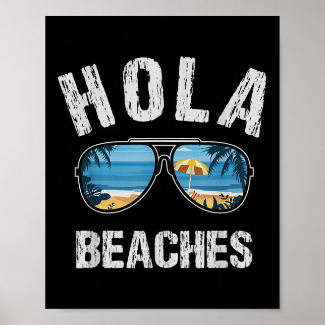 Poster Hola Plages Chars D'Été Pour Hommes Vacances Amusa (Devant)
