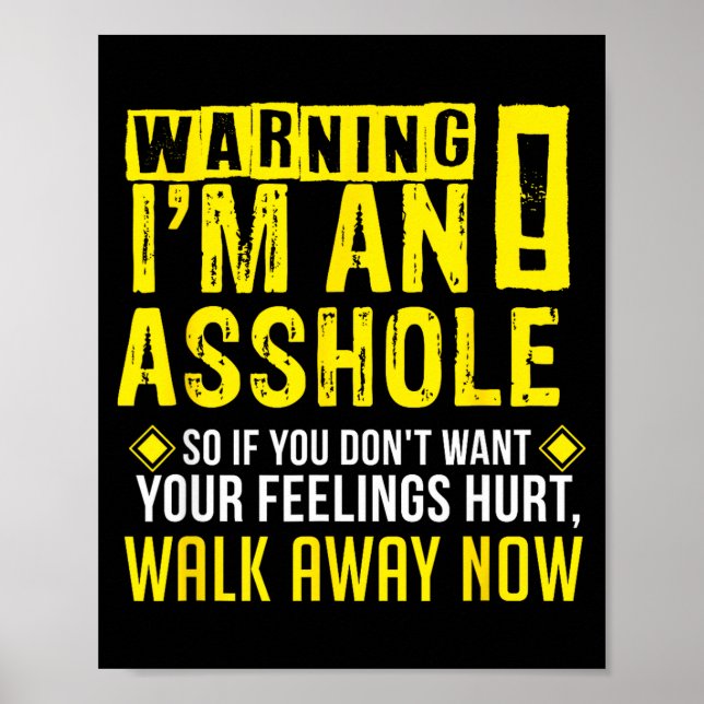 Poster Hole Holes Warning Profanity Fun Gag Gift  (Devant)