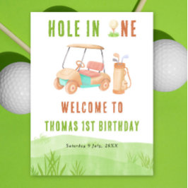 Poster Hole In One Golf Welcome Birthday Party