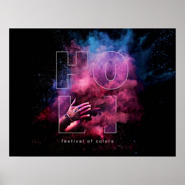 Poster Holi Festival des couleurs Design (Devant)