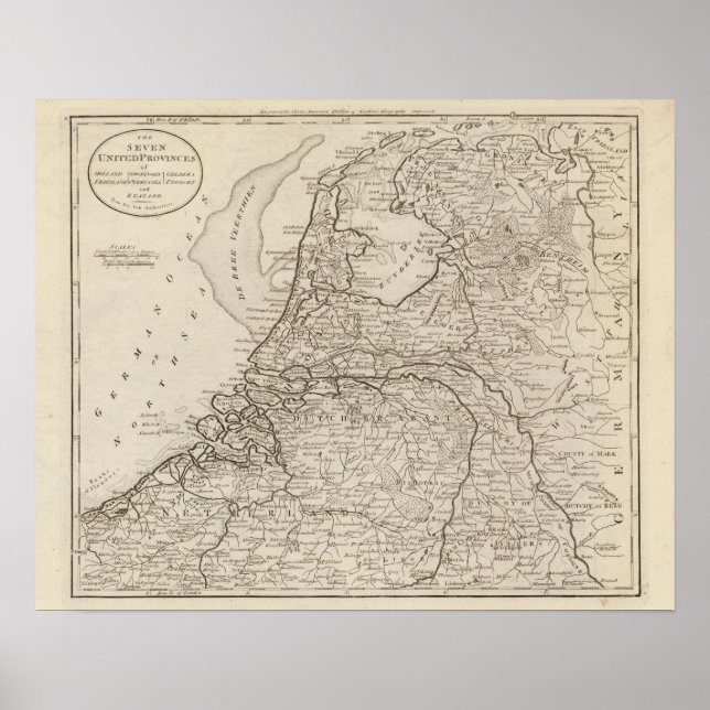 Poster Hollande, Frise, Groningue, Overyssel (Devant)