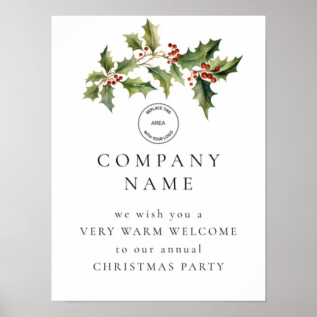Poster Holly Berries Welcome Company Logo du Noël (Devant)