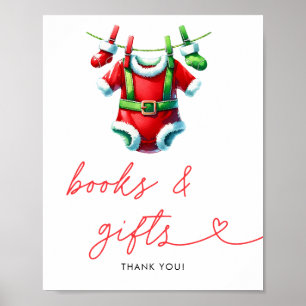 Poster Holly Christmas Père Noël Baby showers Livres et C