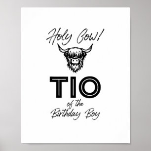 Poster Holly Cow Tio Of The Birthday Boy Highland Cow 1st