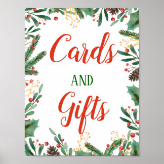 Poster Holly Feuilles Berry | Cartes Et Cadeaux - Panneau