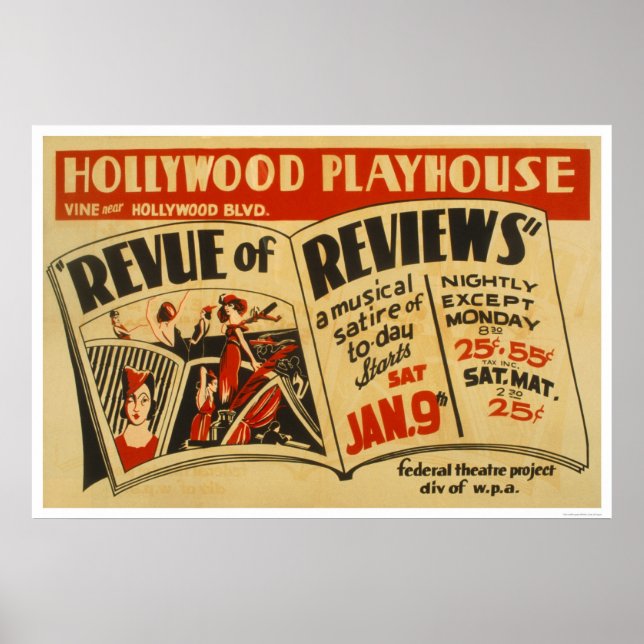 Poster Hollywood Revue musicale 1937 WPA (Devant)