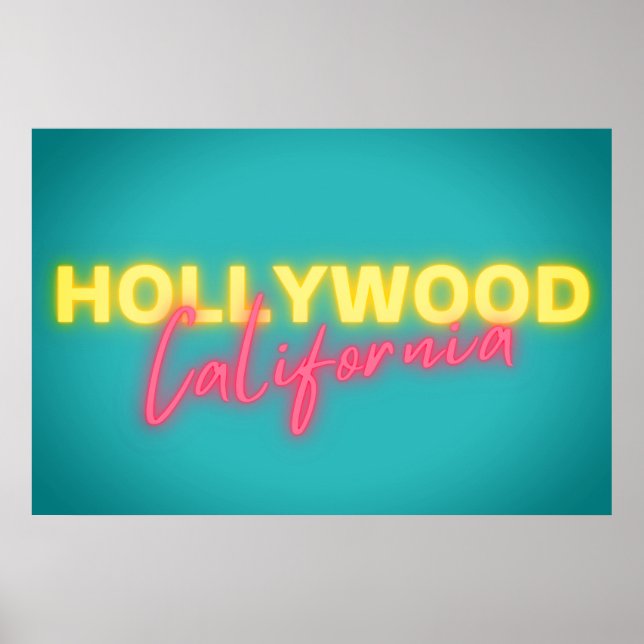 Poster Hollywood Vintage Lumières Néon (Devant)