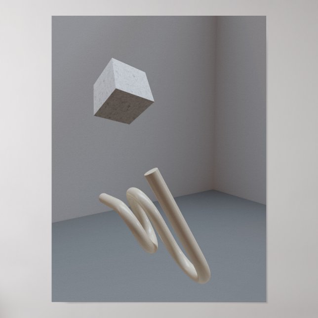 Poster Holographique 80s Art Futuriste Moderne (Devant)