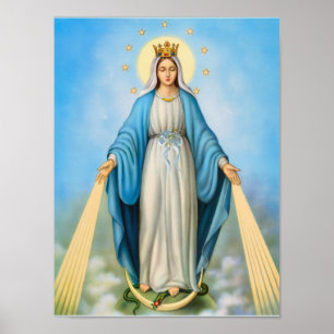 Poster Holy virgin mother Mary,mother of God template