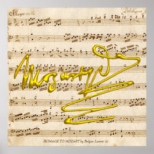 Poster HOMAGE TO MOZART Signature, Fiche musicale pour pi