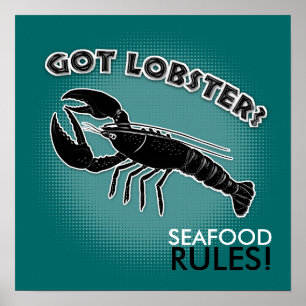 Poster Homard obtenu ? RÈGLES DE FRUITS DE MER ! -