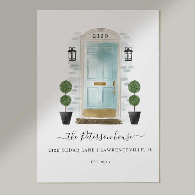 Poster Home Sweet Home Family Aqua Watercolor (Home Sweet Home Family Aqua Watercolor Door Poster)