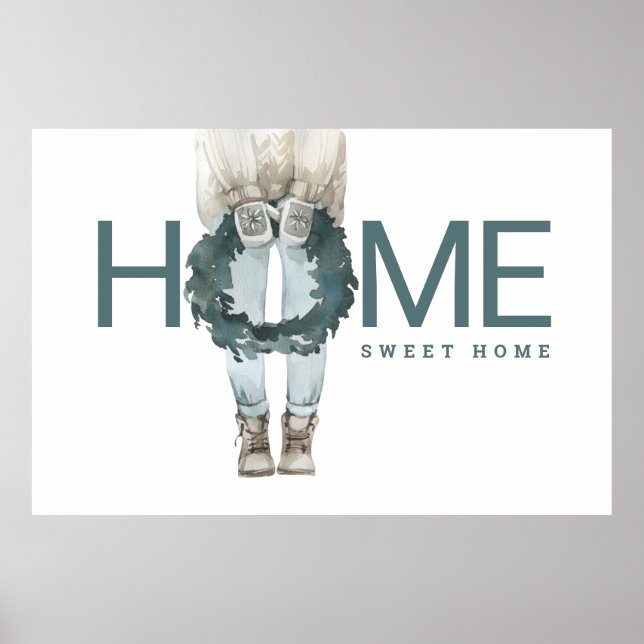 Poster Home Sweet Home | Wreath (Devant)