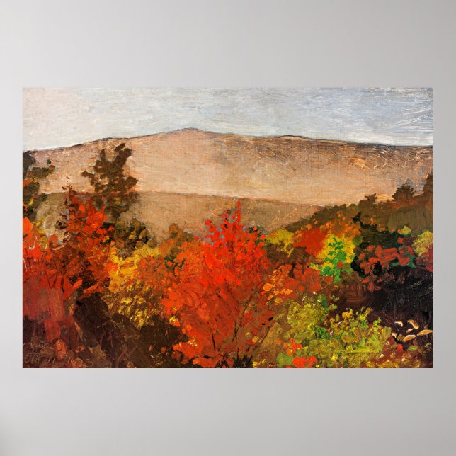 Poster Homer - arbres d'automne, (Devant)