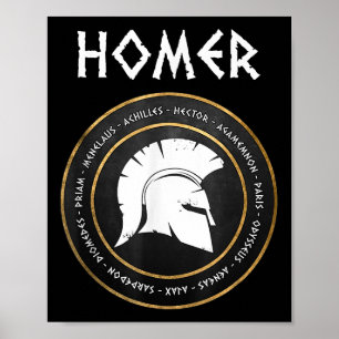 Poster Homer Les Héros Iliad Et Odyssée Du Trojan W