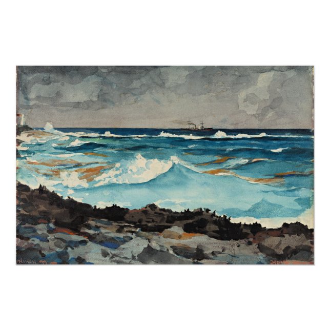 Poster Homer - Rive et Surf, Nassau (Devant)