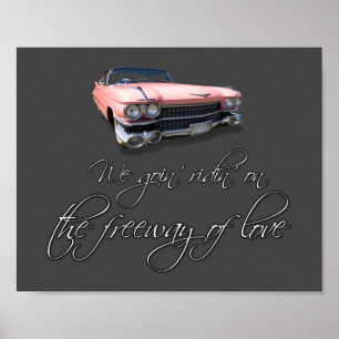 Poster Hommage à Aretha Pink Cadillac