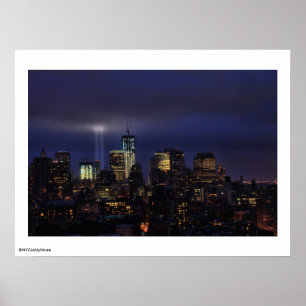 Poster Hommage à la lumière du WTC - 11/9/2011 à haute
