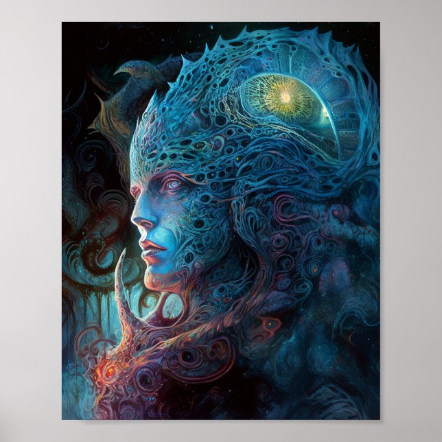 Poster Homme Alien Surreal Sci-Fi Art (Devant)