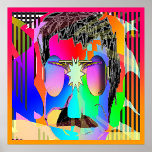 Poster Homme Avec Lentilles Violettes