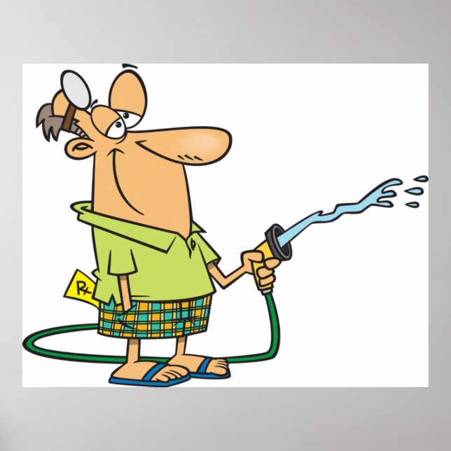 Poster Homme Avec Un Trou De Jardin (Devant)