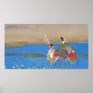 Poster Homme Courtier sur la rivière Horseback Crossing (