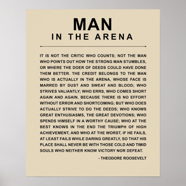 Poster Homme Dans L'Arène - Oser Grandement (Devant)