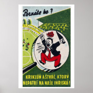 Poster Homme de dessin animé criant Tchécoslovaquie milie
