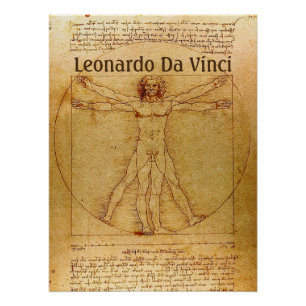 Poster Homme de Vitruvian par Leonardo da Vinci