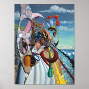 Poster Homme d'épave. Huile sur la toile. Par Gary
