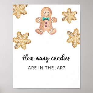 Poster Homme en pain d'épices - devine combien de bonbons