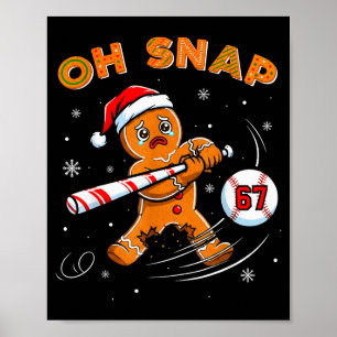 Poster Homme en pain d'épices drôle Oh snap 67 Mème de ba