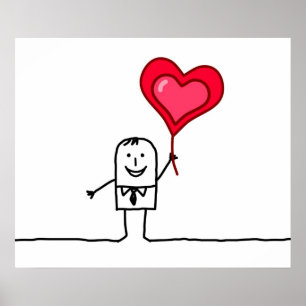 Poster Homme et coeur