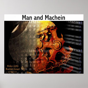 Poster Homme et Machien